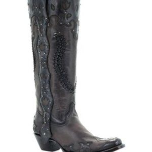 Corral Tall Gray Stud Square-Toe Boot